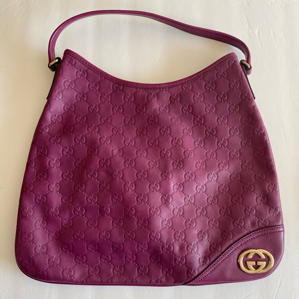 Vintage Gucci leather shoulder hobo bag